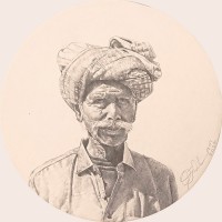 Ghulam Markhat, 10 x 10 inch, Graphite on Paper, Figurative Painting, AC-GHM-005